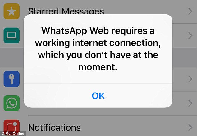 Whatsapp não funciona