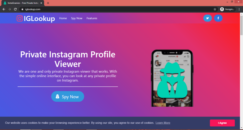 IGLOOKUP site promete revelar Instagram privado! Celular.pro.br