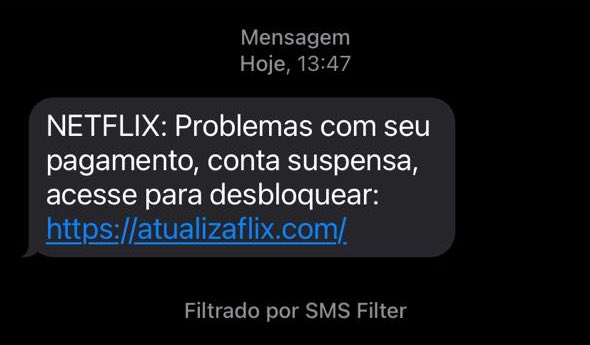 atualizaflix sms golpe