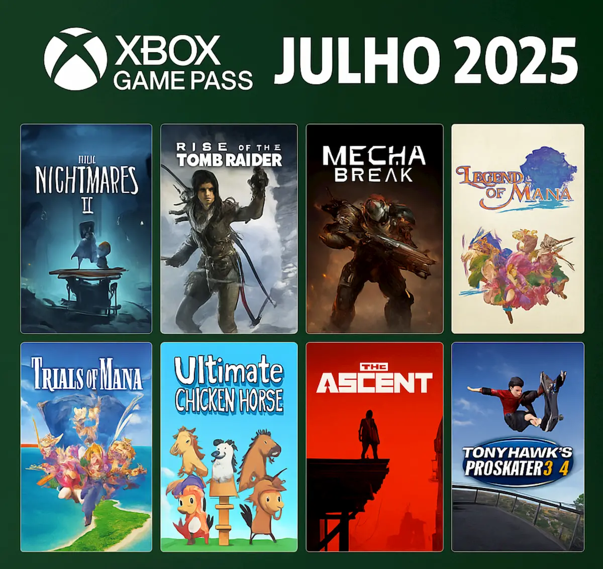 Confira os destaques do Xbox Game Pass em julho de 2025
