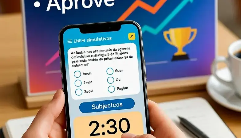 Simulado para Enem Online 2026 – treine pelo celular gratuitamente, veja como!