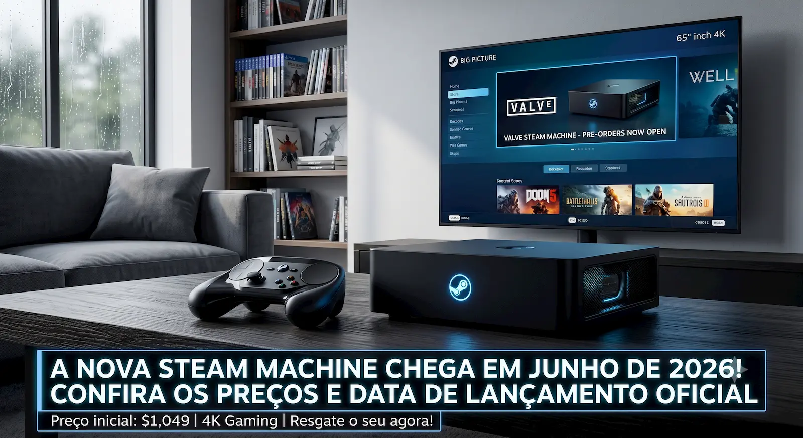 Steam Machine - console da valve tem preço revelado e previsão de chegada! Steam Machine - console da valve tem preço revelado e previsão de chegada!
