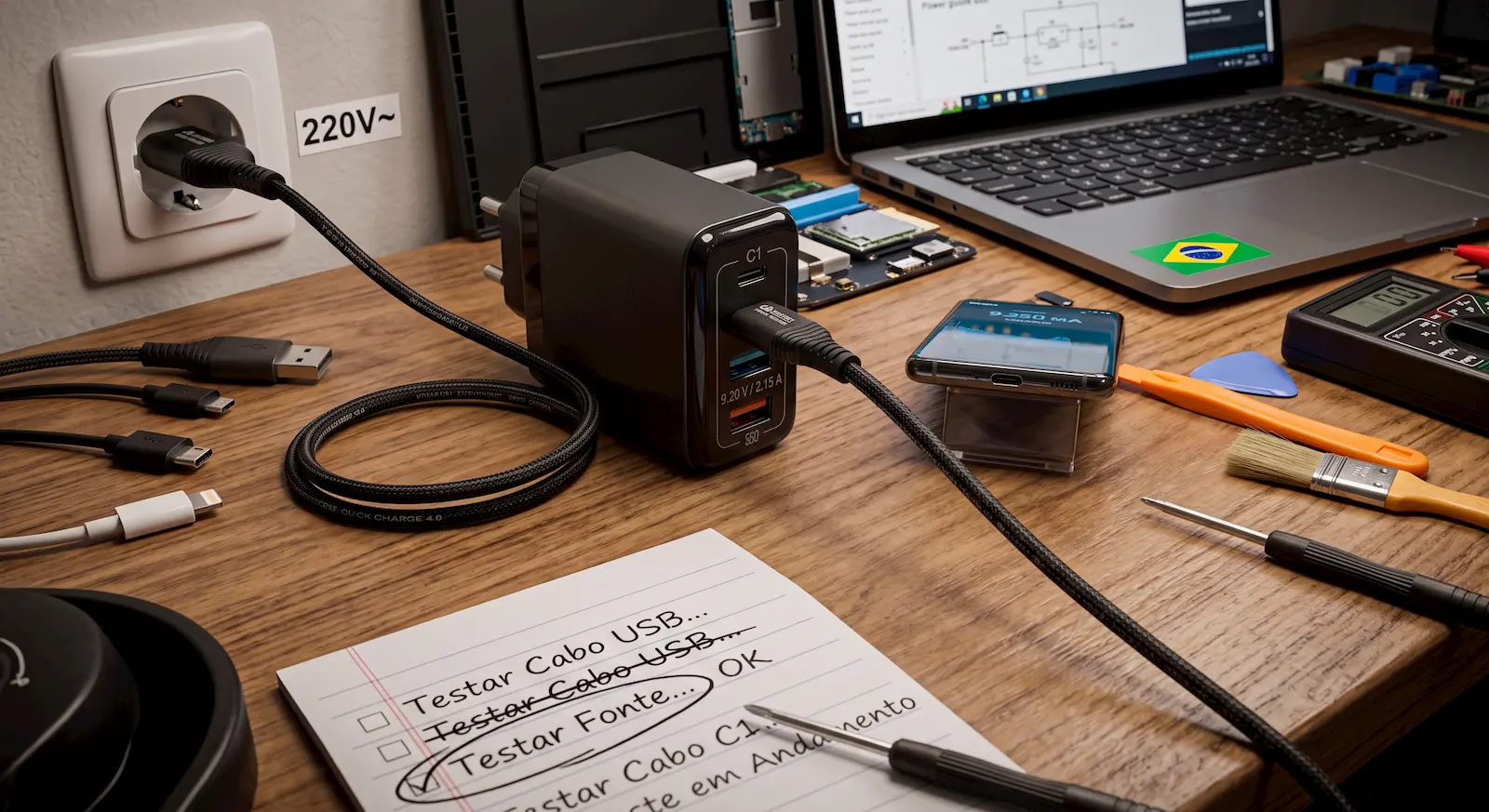 Seu smartphone não carrega direito ou esquenta na tomada? Aprenda o método prático para isolar falhas no carregador USB, cabo e bateria antes de ir à assistência técnica. Celular Demorando para Carregar