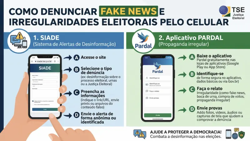 Como denunciar fake news da eleição pelo celular: Siade e Pardal, passo a passo