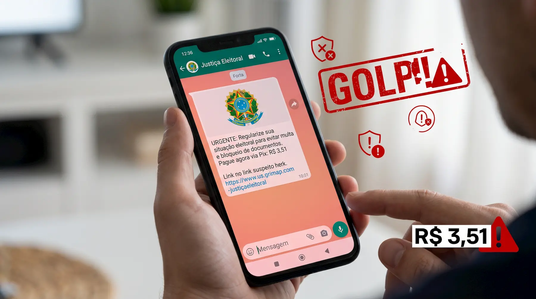 Golpe do débito eleitoral no WhatsApp: como reconhecer a mensagem falsa!